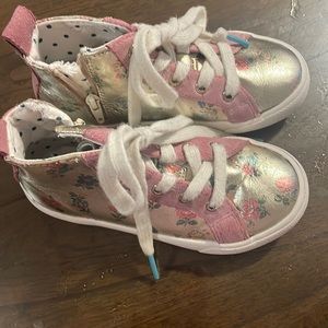 COPY - Boden metallic flower and leather sneakers EU size 27 American size 10.